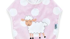 Baveta pentru copii din bumbac Dots Pink Lamb