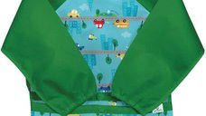 Bavetica Aqua Cars multifunctionala cu maneci lungi Green Sprouts 12-24 luni