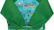 Bavetica Aqua Cars multifunctionala cu maneci lungi Green Sprouts 12-24 luni