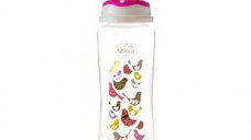 Biberon 250 ml si tetina silicon 3+ roz