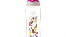 Biberon 250 ml si tetina silicon 3+ roz