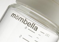 Biberon anti-colici Mombella 180 ml cu tetina din silicon S, Flux lent 0-3 luni Ivory - 1