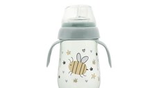 Biberon anticurgere cu toarte si gat larg, 6 luni+, 250 ml, My Friend, Iceberg Green