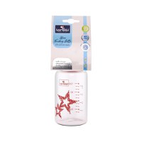 Biberon din sticla cu tetina anticolici 120 ml Pink - 1