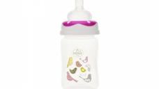 Biberon gat larg Minut Baby cu tetina silicon 150 ml roz