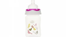 Biberon gat larg Minut Baby cu tetina silicon 150 ml roz