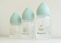 Biberon Kikkaboo Savanna Mint 180ml cu gat larg si tetina anti-colici din silicon,fara bpa,recomandat de la nastere - 4