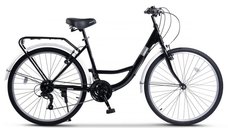 Bicicleta City Classic, Echipare Linie Carpat, 21 Viteze, roti 26 Inch, fV-Brake, Rich R2632A, Negru