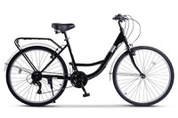 Bicicleta City Classic, Echipare Linie Carpat, 21 Viteze, roti 26 Inch, fV-Brake, Rich R2632A, Negru - 1