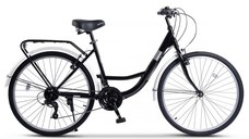 Bicicleta City Classic, Echipare Linie Carpat, 21 Viteze, roti 26 Inch, fV-Brake, Rich R2632A, Negru