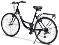 Bicicleta City Classic, Echipare Linie Carpat, 21 Viteze, roti 26 Inch, fV-Brake, Rich R2632A, Negru - 2