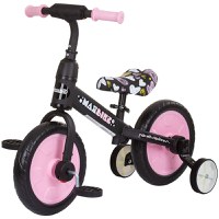 Bicicleta copii 2 in 1 Chipolino Max Bike pink 10 inch, de la 3 ani si greutatea de pana la 25 kg, sezut confortabil, reglabil pe inaltime, pedale si roti ajutatoare detasabile, scaun reglabil de la 32-40 cm - 3