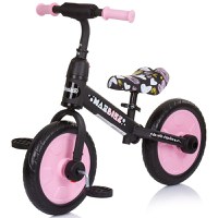 Bicicleta copii 2 in 1 Chipolino Max Bike pink 10 inch, de la 3 ani si greutatea de pana la 25 kg, sezut confortabil, reglabil pe inaltime, pedale si roti ajutatoare detasabile, scaun reglabil de la 32-40 cm - 1