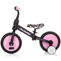 Bicicleta copii 2 in 1 Chipolino Max Bike pink 10 inch, de la 3 ani si greutatea de pana la 25 kg, sezut confortabil, reglabil pe inaltime, pedale si roti ajutatoare detasabile, scaun reglabil de la 32-40 cm - 2