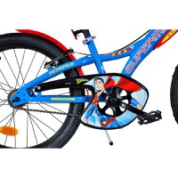 Bicicleta copii Dino Bikes Superman 20 inch, varsta 7-11 ani, inaltimea 120-145 cm, frana de mana pe roata fataspate, suport cu sticla de apa, cric, claxon pe ghidon, rotile sunt prevazute cu reflectoare, anvelope gonflabile - 1