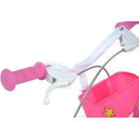 Bicicleta copii Dino Bikes Unicorn 14 inch ,varsta 4-7 ani, inaltimea 95-115 cm, frana de mana pe roata din fataspate, cosulet fata si scaun pentru papusa in spate, pinion spate fix, roti ajutatoare detasabile - 10