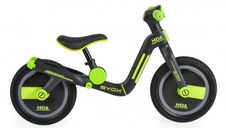 Bicicleta copii fara pedale Byox Harly Green 12 inch, de la 2 ani pana la 50 kg, scaun moale reglabil de la 33-38 cm,  anvelope din cauciuc plin, manere din cauciuc moale