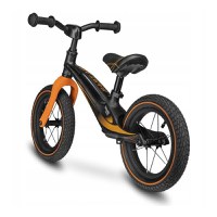 Bicicleta copii fara pedale Lionelo Bart Air negru 12 inch, cu roti gonflabile, constructie din magneziu, greutate foarte mica, scaun si ghidon reglabile pe inaltime, greutate maxima suportata 30 kg - 1