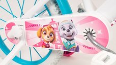 Bicicleta copii Toimsa Paw Patrol Girl 16 inch, cu cosulet frontal si scaunel pentru papusi, de la 5 ani, inaltimea recomandata 110-120 cm, scaun si ghidon reglabile, roti ajutatoare detasabile