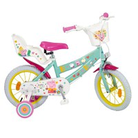 Bicicleta copii Toimsa Peppa Pig Green 16 inch, cu cosulet frontal si scaunel pentru papusi, de la 5 ani, inaltimea recomandata 110-120 cm, scaun si ghidon reglabile, roti ajutatoare detasabile - 6