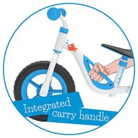 Bicicleta de echilibru, Chillafish Charlie Blue, Usoara, Cu ghidon si sa reglabile, Greutate 2.5 Kg, Cu roti din spuma EVA, 10 inch, Pentru 18-48 luni - 2
