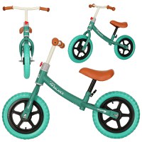 Bicicleta de echilibru fara pedale pentru copii, Ikonka, cu ghidonul si saua reglabile in inaltime, greutate redusa 1.8 kg, Trike Fix Balance Turcoaz - 1