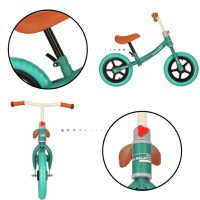 Bicicleta de echilibru fara pedale pentru copii, Ikonka, cu ghidonul si saua reglabile in inaltime, greutate redusa 1.8 kg, Trike Fix Balance Turcoaz - 4