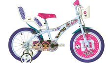 Bicicleta Dino Bikes LOL 16 inch pentru copii, 5-7 ani, inaltime 107-125 cm