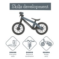 Bicicleta fara pedale Chillafish BMXie Vroom Anthracite, 12 inch, suport pentru picioare integrat, varsta 2-5 ani, scaun reglabil, anvelope EVA, greutate admisa 35 kg - 2