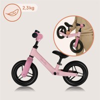 Bicicleta fara pedale Lionelo Toni Roz, cu ghidon si sa reglabile, ultra usoara, 2.8 kg, 18 luni+, sustine 30 kg, conform cu standardul EN71-123, certificata TUV SUD, - 5