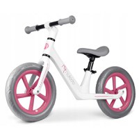 Bicicleta fara pedale pentru copii 87x39x54 cm, roti EVA, Light Flee Nukido Roz-Alb - 6