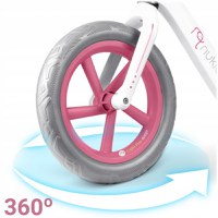 Bicicleta fara pedale pentru copii 87x39x54 cm, roti EVA, Light Flee Nukido Roz-Alb - 3