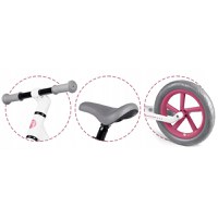 Bicicleta fara pedale pentru copii 87x39x54 cm, roti EVA, Light Flee Nukido Roz-Alb - 4
