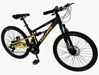 Bicicleta MTB-Full Suspension Velors Trail V24271D NegruGalben 24 inch, echipare Shimano, 21 viteze, manete secventiale, frane disc mecanice - 5