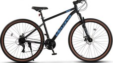 Bicicleta MTB-HT Velors Genius 2.9 V29301A NegruAlbastru, roti 29 inch, 21 viteze, frana pe disc, inaltime utilizator 165-180 cm, greutate suportata 120 kg