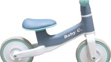 Bicicleta pentru copii Baby Care Balance Bike X11 Turquoise fara pedale, Sa din piele ecologica, cosulet de depozitare, Roti din spuma cauciucata EVA, Greutate admisa 30 kg