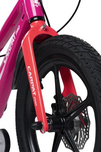 Bicicleta pentru copii Carpat PRO C16144B 16 inch FucsiaRoz 4-6 ani Cadru aluminiu cu Suspensie, Frane mecanice disc, Aparatoare lant, Janta Magneziu, Aparatori noroi fataspate, Sonerie - 1