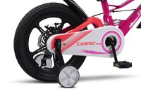 Bicicleta pentru copii Carpat PRO C16144B 16 inch FucsiaRoz 4-6 ani Cadru aluminiu cu Suspensie, Frane mecanice disc, Aparatoare lant, Janta Magneziu, Aparatori noroi fataspate, Sonerie - 2