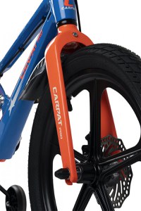 Bicicleta pentru copii Carpat PRO C18144B 18 inch AlbastruPortocaliu 5-7 ani Cadru aluminiu cu Suspensie, Frana spate tambur, frana fata V-Brake, Aparatoare lant, Janta Magneziu, Aparatori noroi fataspate, Sonerie - 1