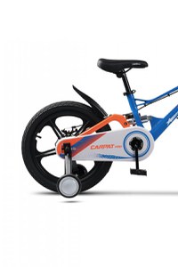 Bicicleta pentru copii Carpat PRO C18144B 18 inch AlbastruPortocaliu 5-7 ani Cadru aluminiu cu Suspensie, Frana spate tambur, frana fata V-Brake, Aparatoare lant, Janta Magneziu, Aparatori noroi fataspate, Sonerie - 2