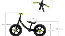 Bicicleta pentru copii copii Kinderkraft 2Way Next Offroad Black, scaun reglabil de la 32-41 cm, roti spuma EVA, ghidon reglabil, pentru copii de la 2 ani pana la 35 kg, unghi de viraj limitat