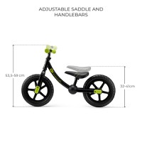 Bicicleta pentru copii copii Kinderkraft 2Way Next Offroad Black, scaun reglabil de la 32-41 cm, roti spuma EVA, ghidon reglabil, pentru copii de la 2 ani pana la 35 kg, unghi de viraj limitat - 4