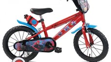 Bicicleta pentru copii Denver Spiderman 14 inch, frana de mana pe ambele roti, claxon, sticla de apa, aparatoare noroi fata si spate, spite metalice, roti gonflabile