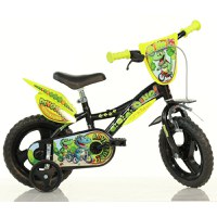 Bicicleta pentru copii Dino Bikes Dinosaur Adventure 2-4 ani, roti 12 inch, roti ajutatoare, aparatori pentru lant si roti - 1