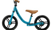 Bicicleta pentru copii Kinderkraft Space Deep Blue fara pedale, cu suport picioare, frana de mana, greutate admisa 35 kg