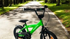 Bicicleta pentru copii Procart Verde 14 inch, roti ajutatoare detasabile, cadru otel 21.5 cm, manere cauciucate, ghidonsa reglabile