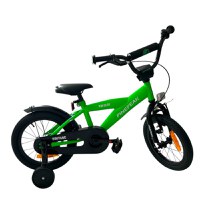 Bicicleta pentru copii Procart Verde 14 inch, roti ajutatoare detasabile, cadru otel 21.5 cm, manere cauciucate, ghidonsa reglabile - 6