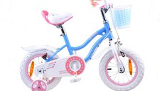 Bicicleta pentru copii Royal Baby StarGirl Albastru 2-4 ani, Roti 12 Inch, Frana fata V-Brake, Spate Tambur, Roti Ajutatoare