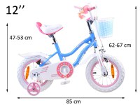Bicicleta pentru copii Royal Baby StarGirl Albastru 2-4 ani, Roti 12 Inch, Frana fata V-Brake, Spate Tambur, Roti Ajutatoare - 4
