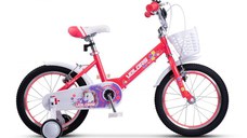 Bicicleta pentru copii Velors V1802A Roz, roti 18 inch, varsta 5-7 ani, inaltime utilizator 110-125 cm, greutate suportata 80 kg